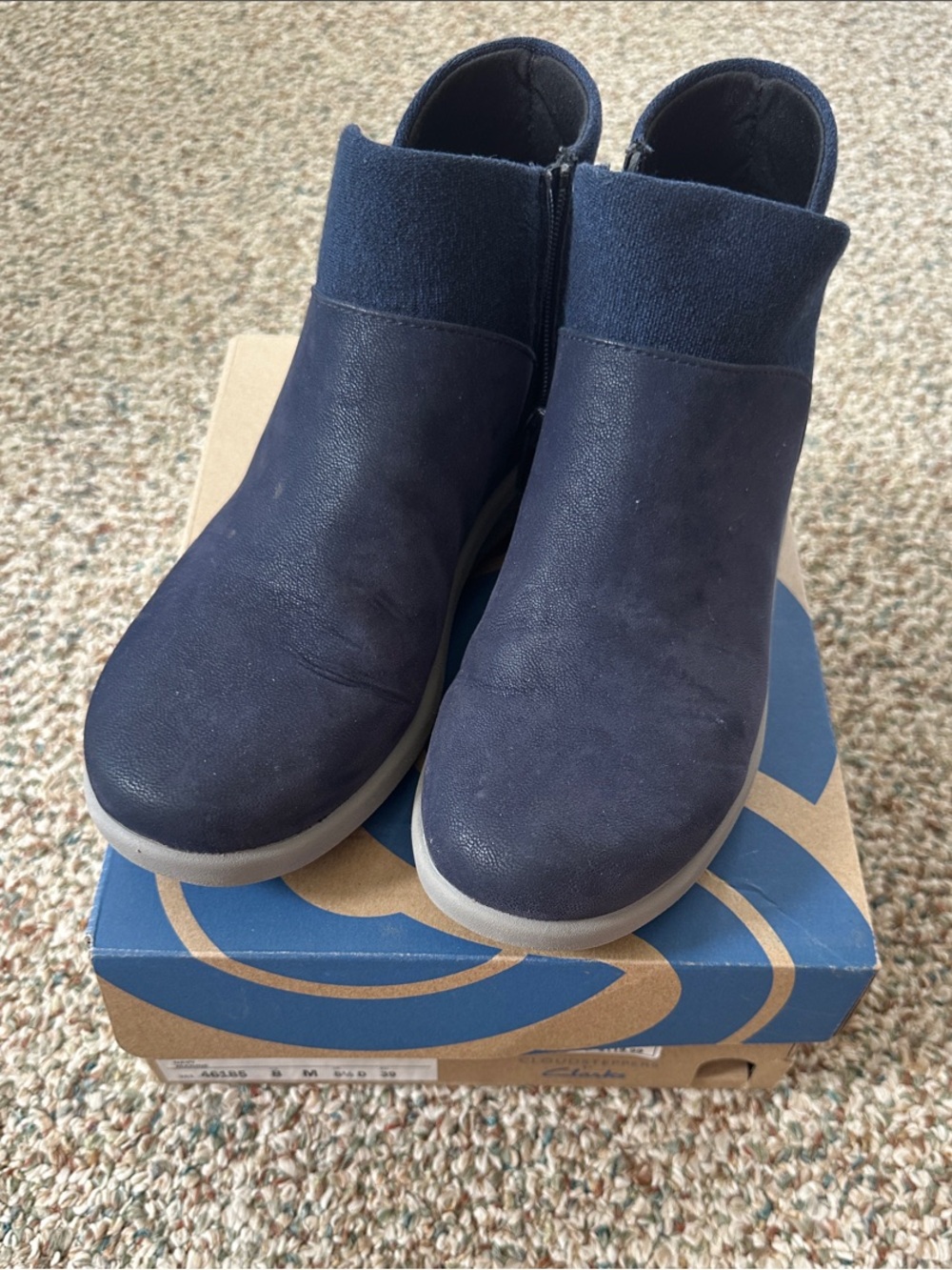 Cloudsteppers by Clarks Navy Blue Ankle Booties